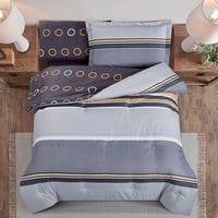 مفرش صيفي مفرد ونص 4 قطع - ليتون -رمادي - رصاصي