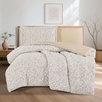 مفرش قطن صيفي مفرد ونص ٤ قطع - نولين -كريمي - بيج