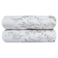 مفرش صيفي مزدوج 7 قطع - كلاودي - أبيض - أخضر