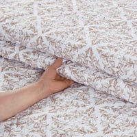 مفرش صيفي مزدوج حشوة مضغوطه 6 قطع - لونيا - ابيض -...