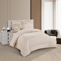 مفرش صيفي مفرد ونص 4 قطع - غاردينا -بيج غامق - بيج...