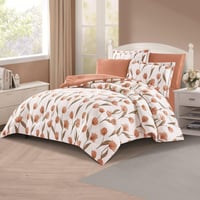 مفرش شتوي مخمل مقاس كوين 6 قطع - اودري - أبيض - خو...