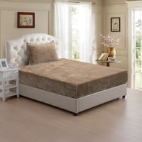 شرشف مغاط شتوي مخمل مفرد ونص 2 قطعه شتوي - بني فات...