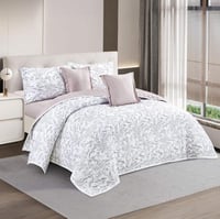 مفرش صيفي مزدوج مضغوط 6 قطع - حشوة خفيفة - ليندا-...