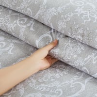 مفرش صيفي مفرد ونص وجهين 4 قطع - سيلون -رمادي - رص...