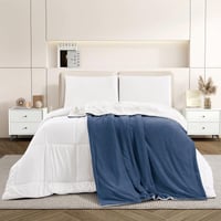 بطانية مخمل وفرو ماريو 200 × 230 - كحلي