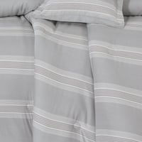 مفرش قطن صيفي مزدوج 8 قطع - زافيرا -رصاصي - اوف وا...