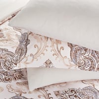 مفرش صيفي مقاس كوين وجهين ٧ قطع - ويلز -كريمي