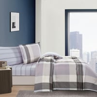 مفرش صيفي مفرد ونص 4 قطع - ليتون - رمادي - بيج -رص...