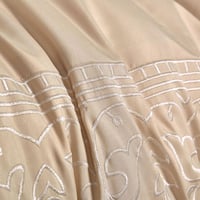 مفرش صيفي مزدوج مطرز 10 قطع - لوسيندا - بيج