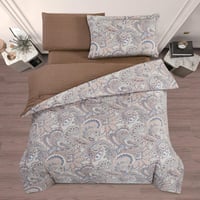 مفرش قطن صيفي مفرد ونص 4 قطع - فاليريا - بيج - بني