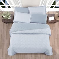 مفرش صيفي مزدوج حشوة مضغوطه 6 قطع - لونيا - رصاصي...