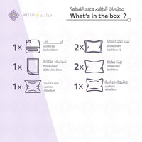 مفرش صيفي فاخر كوين جاكار مطرز 8 قطع – رومينا - بي...