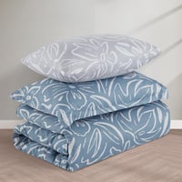 مفرش قطن صيفي مفرد ونص ٤ قطع - فاليريا - ازرق - رص...