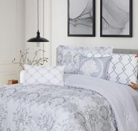 مفرش صيفي مفرد ونص 8 قطع - مارجو -رصاصي