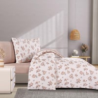 مفرش صيفي مفرد ونص 4 قطع - اليساندرا - كريمي - بيج