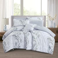 مفرش صيفي مزدوج وجهين ٧ قطع - اوركا - ابيض - رصاصي