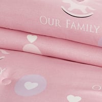 مفرش صيفي مفرد ونص 4 قطع - اطفال - وردي - رمادي