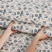 مفرش قطن صيفي مفرد ونص ٤ قطع - نولين -كريمي - رصاص...