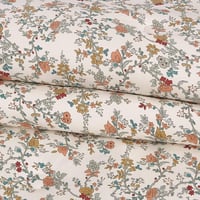 مفرش قطن صيفي مفرد ونص ٤ قطع - نولين -كريمي - زهري