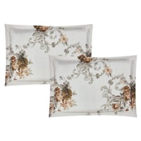 مفرش صيفي مزدوج 6 قطع - كاليندا - رصاصي فاتح - بيج