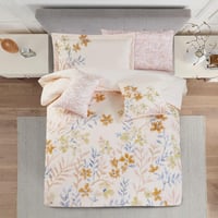 مفرش صيفي مفرد ونص 8 قطع - مارجو -كريمي غامق