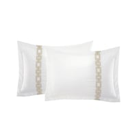 مفرش فندقي مزدوج مطرز 7 قطع - فاي  - كريمي