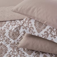 مفرش صيفي مزدوج حشوة مضغوطه 6 قطع - لونيا- كريمي -...