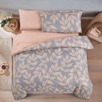 مفرش صيفي مفرد ونص 4 قطع - ليتون - رمادي - مشمشي