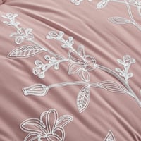 مفرش صيفي مزدوج مطرز فاخر 8 قطع - ايزابيلا - لحمي...