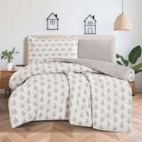 مفرش قطن صيفي مفرد ونص ٤ قطع - نولين - كريمي - رما...