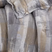 مفرش قطن صيفي مقاس كوين 8 قطع - فيوليتا - رمادي فا...