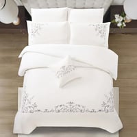 مفرش قطن مطرز حشوة متحركة صيفي مزدوج 9 قطع - لينوف...