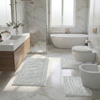 طقم سجاد حمام 4 قطع - مارفي - رصاصي