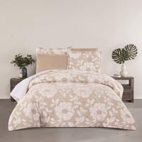 مفرش شتوي مزدوج مخمل فرو 6 قطع - نيكولينا - بيج