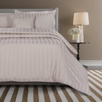 بيت لحاف مفرد ونص فندقي قطن 4 قطع - بيج