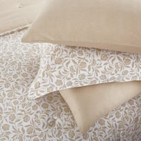 مفرش قطن صيفي مزدوج 8 قطع - زافيرا - كريمي - بيج