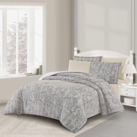 مفرش شتوي مزدوج مخمل فرو 6 قطع - فلوريت - أزرق ضبا...