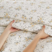 مفرش قطن صيفي مفرد ونص ٤ قطع - نولين -كريمي - بيج...