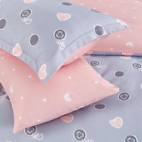 مفرش صيفي مفرد ونص 4 قطع - اليساندرا - رصاصي - ورد...