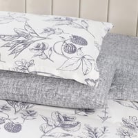 مفرش صيفي مفرد ونص 4 قطع - ليتون - كريمي - رمادي