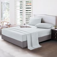 طقم شرشف مزدوج 4 قطع- رصاصي