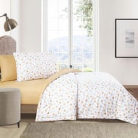 مفرش صيفي مفرد ونص 4 قطع - ليتون - أبيض - بيج غامق