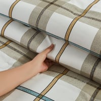 مفرش صيفي مفرد ونص 4 قطع - ليتون -كريمي - رمادي