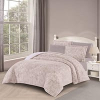 مفرش شتوي مخمل فرو مفرد ونص 4 قطع - موريل - رصاصي