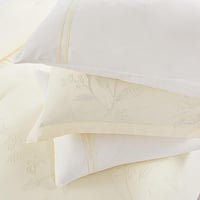 مفرش صيفي مزدوج مطرز فاخر 8 قطع - ايزابيلا - كريمي