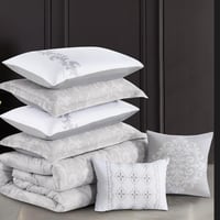 مفرش قطن عالي النعومة مزدوج 300 غرزه 8 قطع - ايليو...