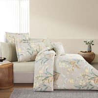 مفرش قطن صيفي مقاس كوين 8 قطع - فيوليتا -بيج