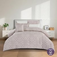 مفرش قطن صيفي مقاس كوين 8 قطع - نوفارين - بيج غامق...