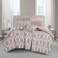 مفرش صيفي مقاس كوين وجهين ٧ قطع - ويلز -كريمي - بي...